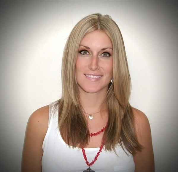 Blonde long straight style with highlights